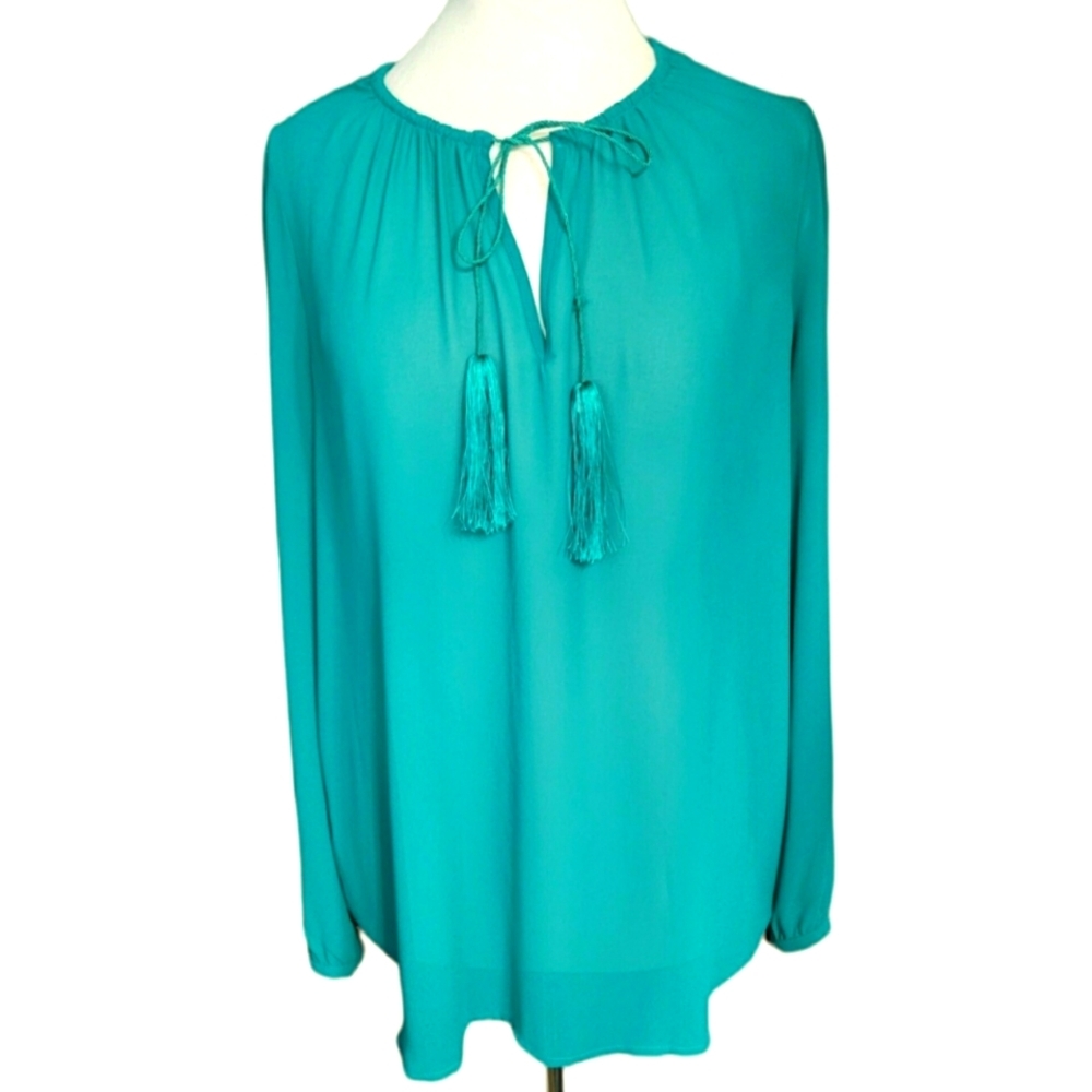 Michael, Michael Kors Green Long Sleeved Boho Top Size Large
